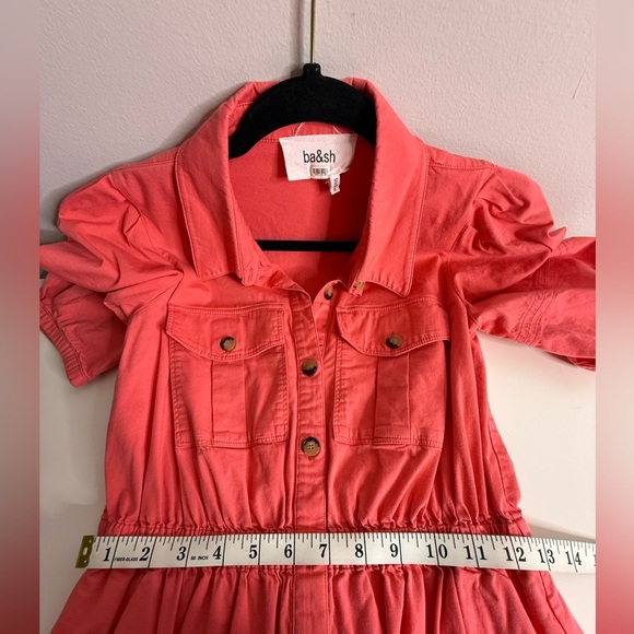 ba&sh - Lincoln Dress - Coral Button-Up mini dress - Picture 12 of 12